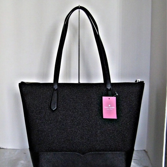 NWT Kate spade black lola sparkle glitter tote - Picture 4 of 10